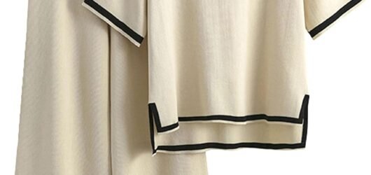 Tanming Sweater Sets Women 2 Piece Lounge Sets Short Sleeve Knit Pullover Tops Wide Leg Pants