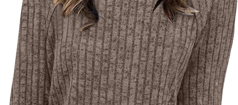 WIHOLL Long Sleeve Shirts for Women Lightweight Sweaters Fall Outfits 2025 Color Block Winter Clothing Dressy Casual Soft