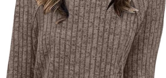 WIHOLL Long Sleeve Shirts for Women Lightweight Sweaters Fall Outfits 2025 Color Block Winter Clothing Dressy Casual Soft